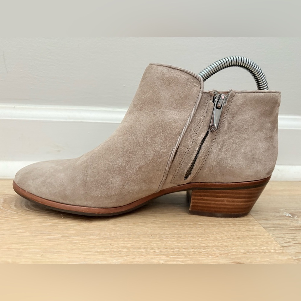 Sam Edelman Petty Ankle Booties with Almond Toe in Tan Suede - Picture 3 of 12